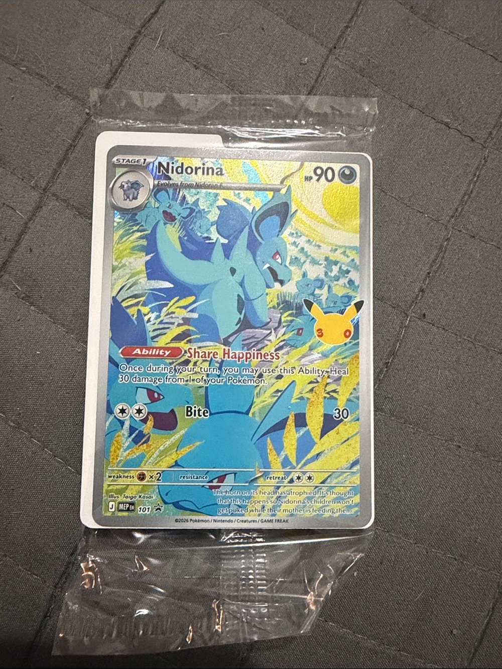 Promo 30th Celebration Pokemon Card Nintendo TCG 2026 Nidorina Holo English
